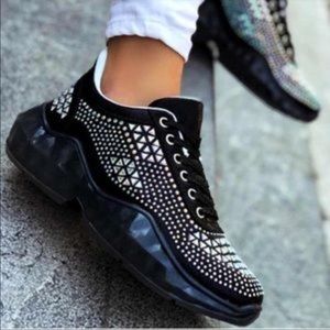 ⭐️Embellished Bling Sneakers in Black⭐️
